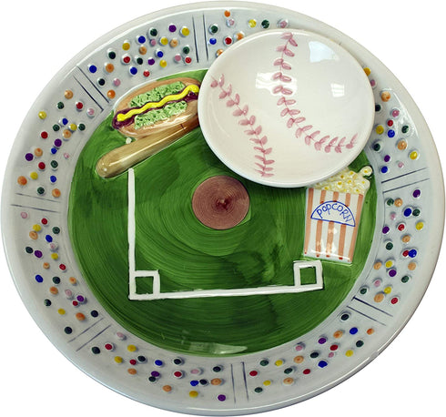Baseball Stadium Ceramic Chip Dip Decorative Bowl Serving Platter