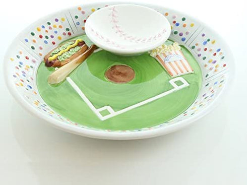 Baseball Stadium Ceramic Chip Dip Decorative Bowl Serving Platter