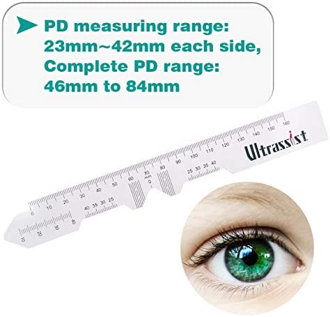 Ultrassist Pupillometers for Measuring Pupillary Distance (PD), Transparent PD Ruler, Essential Tool for Single PD or Dual PD Measurement