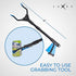 Grabber Reacher Tool - Newest Version Luxet 19 Inch Long Steel Foldable Pick Up Stick - Strong Grip Magnetic Tip - Heavy Duty Trash Picker Claw Reacher Grabber Tool for Elderly Wheelchair Mobility Aid