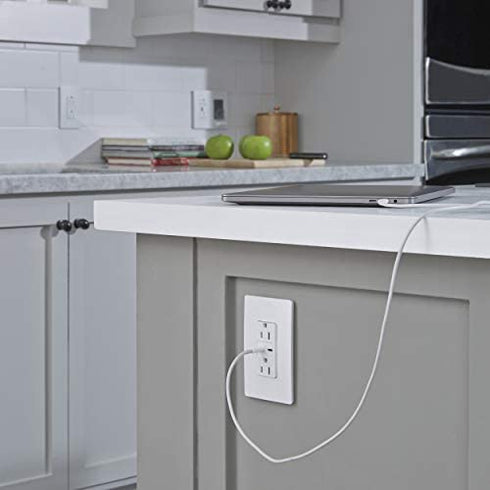 Legrand radiant Screwless Wall Plates for Decorator Rocker Outlets, 1-Gang, White, RWP26WCC10
