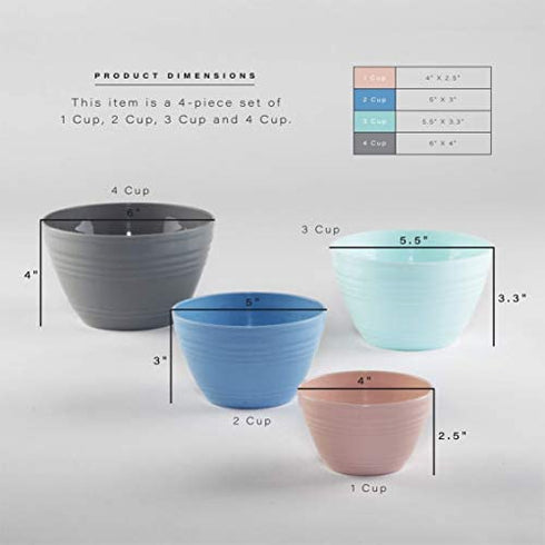 BINO Plastic Mini Prep Bowls with Lids Set - Plastic Bowl Set Prep Bowls for Kitchen
