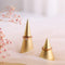 GemeShou Metal Gold 2pcs Set Finger Ring Display Holder Wedding Single Ring Display Cone Stand Jewelry Photography Hand Decor?Gold Ring Holder 2pcs Height 2" and 3.1"?