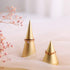 GemeShou Metal Gold 2pcs Set Finger Ring Display Holder Wedding Single Ring Display Cone Stand Jewelry Photography Hand Decor?Gold Ring Holder 2pcs Height 2" and 3.1"?