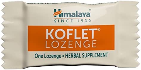 Himalaya Koflet Lozenges, Original Menthol Flavor, Natural Herbal Cough Drop for Warming Relief and Soothing Throat Comfort, 130 mg, 20 Lozenges,Beige