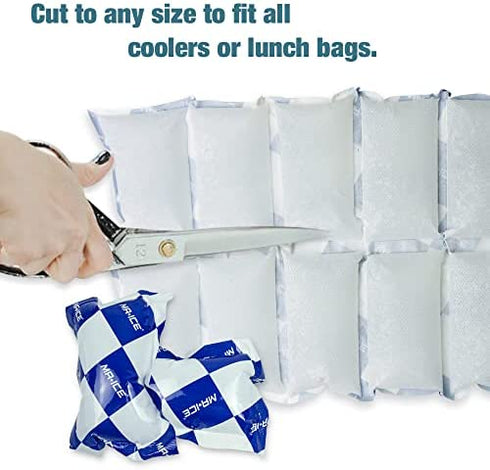 Disposable Ice Packs Sheets for Frozen Food Shipping, Cold Freezer Packs for Coolers Lunch Box, Dry Ice Shipping Cold Packs Ice Frozen Gel Packs for Perishable Mailing Storage, 2 x 6 Cells, 4 Sheets