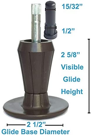 Home's Place Bed Frame Feet Replacements, Steel Stem Plastic Bed Frame Feet to Replace Wheels. Heavy Duty Bed Frame Glide Legs. Set of 4