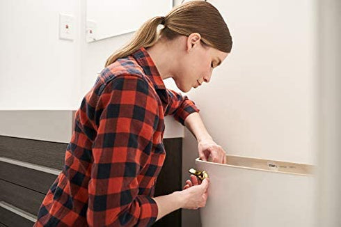 Qualihome Brass Polished Toilet Tank Flush Lever Handle, with Nut Lock, Gold Finished (Front Mount)