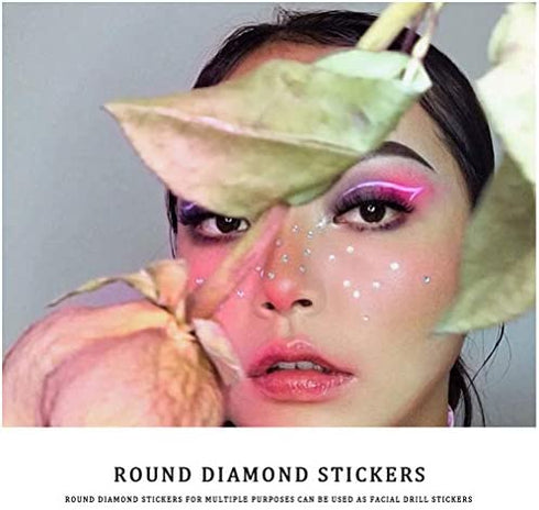 2100 Pcs Rhinestone Stickers, Self Adhesive Crystal Stickers Diamond Stickers Clear Jewel Gem Stickers for DIY Craft&Art Project,Decorate Face Body,Home Decoration (Clear)