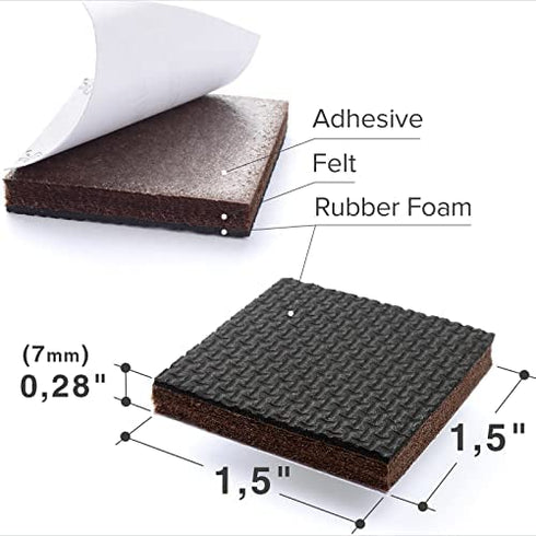 X-PROTECTOR Non Slip Furniture Pads – 24 Premium Furniture Grippers 1 1/2"! Best SelfAdhesive Rubber Feet Furniture Feet – Ideal Non Skid Furniture Pad Floor Protectors – Keep Furniture in Place!