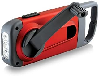 Eton American Red Cross Crank-Powered Clipray Clip-On Flashlight & Smartphone Charger, Red