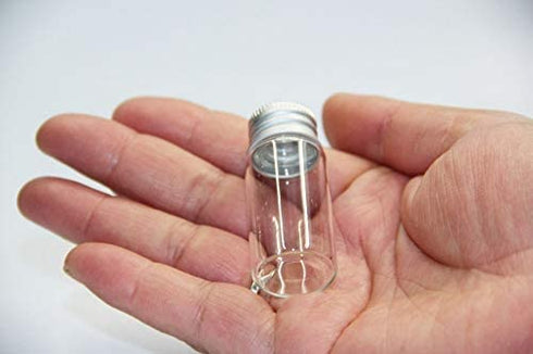 10Pcs Glass Sealed Bottle with Screw Aluminum Cap Clear Tiny Empty Sample Vials Glass Jars Containers Cute Wishes Bottle (15ml)