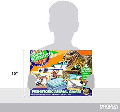 The Young Scientist Prehistoric Animal Card Games, 4 Prehistoric Card Games for Age 5 and Up: Matching, Bingo, Memory, Trivia, Hands-On Educational STEM Fun, Kids Card Games
