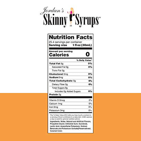 Jordan’s Skinny Syrups Glazed Donut, Sugar Free Flavoring Syrup, 25.4 fl Ounce Bottle