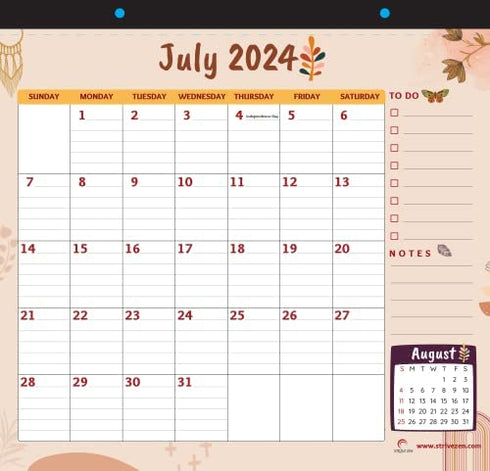 Magnet Calendar for Refrigerator 2023-2024 by STRIVE ZEN, January 2023 - December 2024, Fridge, Monthly Magnetic Planner, Paper, Tear Off, Schedule Weeks, Days, 10x10 Inches, 24 Months