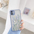 Ownest Compatible with iPhone 12 Pro Max Case for Clear Flower Frosted PC Back 3D Floral Girls Woman and Soft TPU Bumper Silicone Slim Shockproof Case for iPhone 12 Pro Max-(Purple-3)