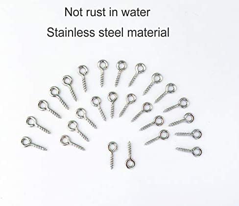 IDEALSV (304) Stainless Steel Small Mini Screw Eyes Pin Hook for Jewelry, Cork Bottles,Resin, Bead,300 Pack 0.39x0.16inch Tiny Hook Screws Ring