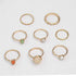 8Pcs Boho Opal Stone Joint Knuckle Rings Set Stackable Midi Finger Rings Gem Stone Stacking Rings Set for Women Teen Girls
