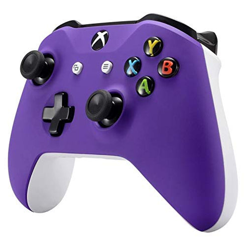 eXtremeRate Soft Touch Purple Faceplate Cover, Front Housing Shell,Soft Grip Back Panels for Xbox One X & One S Controller Model 1708