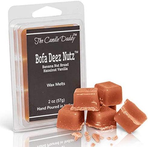 The Candle Daddy Bofa Deez Nutz- Funny Banana Nut Bread Scented Melts- Maximum Scent Wax Cubes/Melts- 1 Pack -2 Ounces- 6 Cubes