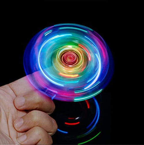 Fidget Spinner, Crystal Fidget Toy Led Light Rainbow Finger Toy Hand Fidget Spinner-Kids for ADHD Anxiety Stress Reducer(Pink)
