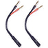 CESS-020 1/4 Inch TS to Dual Banana Plug Speaker Adaptor, 6 Inch - Mono 6.35mm Female Jack to Banana Cable - 2 Pack