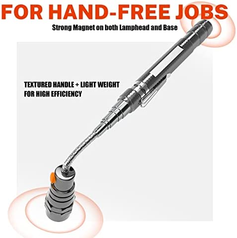 Gifts for Men Telescoping Flexible Magnetic Pickup Tool With 3 Super Bright Led Lights, Gifts for Dad, Father, Husband, Handy Men or Women, Birthday Gifts Idea, 1 Pack