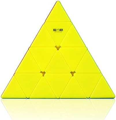 CuberSpeed QY Toys 4x4 Pyramid stickerless Magic Cube Master Pyraminx Speed Cube
