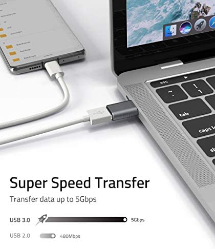 Syntech USB C to USB Adapter Pack of 2 USB C Male to USB3 Female Adapter Compatible with MacBook Pro 2021 iMac iPad Mini 6/Pro MacBook Air 2022 and Other Type C or Thunderbolt 4/3 Devices Space Grey