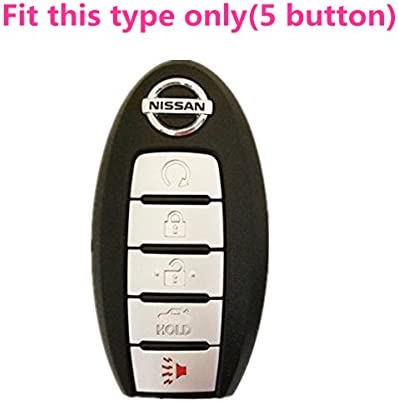 KAWIHEN Silicone Key Fob Cover Fit for Nissan 5 button(PINK)