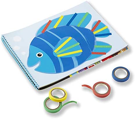 Melissa & Doug Tape Activity Book: 4 Rolls of Easy-Tear Tape and 20 Reusable Scenes