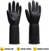 Uxglove Chemical Resistant Latex Gloves,Cleaning Protective Safety Work Heavy Duty Rubber Gloves,12.6",Black 1 Pair Size Large