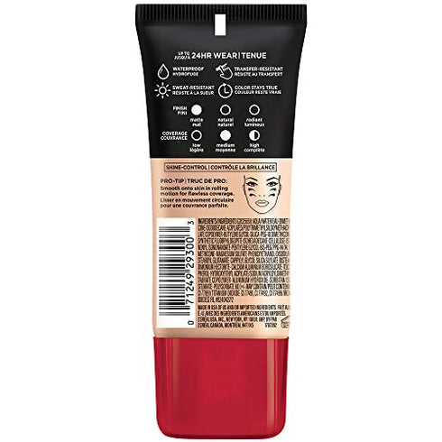 L'Oreal Paris K1828700 Infallible Pro-Matte Liquid Longwear Foundation Makeup, 102 Shell Beige, 1 Fl; Oz.