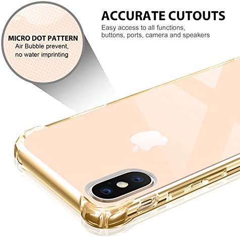 SALAWAT for iPhone Xs Max Case Clear iPhone Xs Max Case Cute Shock Absorption TPU Bumper Phone Case Cover Slim Anti Scratch Hard PC Back Hybrid Protective Case for iPhone Xs Max 6.5inch 2018 (Gold)