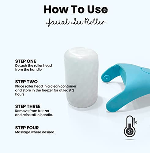 Ice Roller Cyrotherapy Reduce Wrinkles Puffiness Aging - Self Care Gifts for Women (Blue)