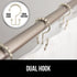 Gorilla Grip Shower Curtain Hooks, Stainless Steel Rust Resistant Easy Install Rings Set of 12, Decorative Liner Ring for Bathroom Hanging Rods, Friction Free Metal Hook, Bath Room Accessory, Nickel