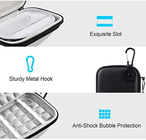 Lacdo Hard Drive Carrying Case for Western Digital WD My Passport Ultra WD Elements SE WD Gaming Portable External Hard Drive 1TB 2TB 3TB 4TB 5TB USB 3.0 2.5 Inch HDD EVA Shockproof Travel Bag, Black