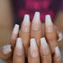 CoolNail Glossy Ombre Pink Nude White French Ballerina Coffin False Nail Gradient Natural Press on Ballet Fake Nails Tips Reusable Wear