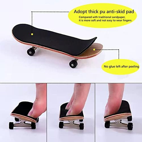 ACFELLE 110mm x 38mm Black Wooden Fingerboard Skateboard Foam Grip Tape Stickers (18)