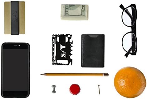 Pocket Tool Wallet - 46 in 1 Multitool Credit Card Size - Cash Clip - Multi Purpose Tool Card (Black)