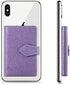 MEUPZZK Cell Phone Wallet Slim 3M Adhesive Credit Card Holder Stick on Wallet Cell Phone for iPhone/Android/Samsung Galaxy and Most Smartphones (M-Purple)