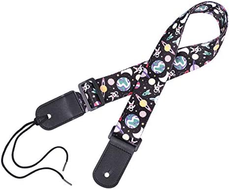 Q QINGGE Ukulele Strap Well made strap for Ukulele and kids' guitars (black)