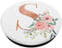 Rose Blush Floral Monogram Letter S Pretty Pink Flowers PopSockets PopGrip: Swappable Grip for Phones & Tablets