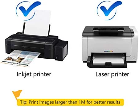 20 Glossy Sticker Paper Cricut for Inkjet Printer- Waterproof Paper Printable Vinyl White Decal Sheets A4 - Holds Ink Beautifully & Dries Quickly