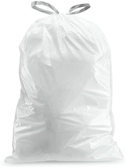 Plasticplace simplehuman (x) Code N Compatible Drawstring Garbage Liners 12-13 Gallon / 45-50 Liter ”‚ 22.75" x 31.5", 50 Count, White