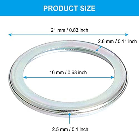20Pcs M16 Oil Drain Plug Gasket Crush Washer Fit for Subaru Outback Legacy Impreza Forester BRZ XV Crosstrek, Replaces 803916010