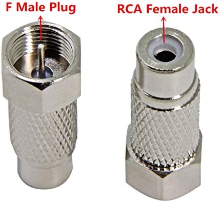 RCA to F Adapter, Atari Adapter for TV, 2-Pack Coax Male to RCA Female Connector Convertor for Atari 2600/7800, C64 Mini, Commodore, Sega, Colecovision Game System
