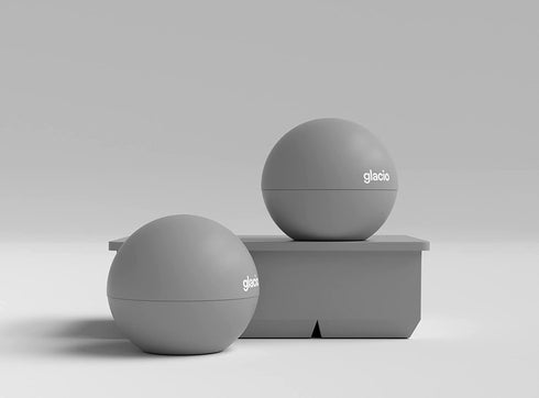 glacio Ice Cube Molds - Jumbo Square Cube Tray with Lid and 2 Large Sphere Molds