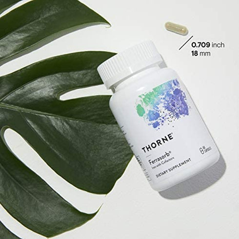 Thorne Ferrasorb - 36 mg Iron with Essential Nutrients - Complete Blood-Building Formula - Elemental Iron, Folate, B and C Vitamins for Optimal Absorption - Gluten-Free - 60 Capsules