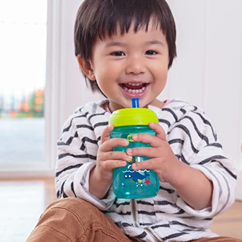 Chicco Sport Spout Trainer, Spill Free Baby Sippy Cup, 9 Months, Teal/Blue, 2 Count (Pack of 1)